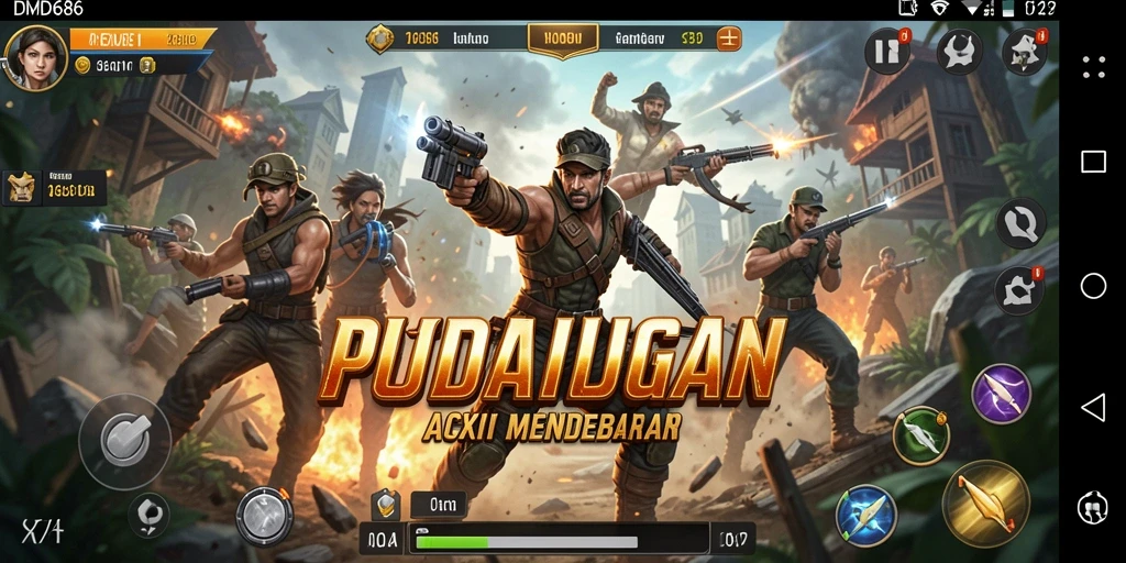 Tampilan gameplay mendebarkan dari DMD686 yang penuh aksi.