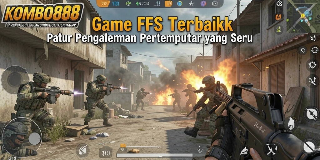 Screenshot gameplay <strong>KOMBO88</strong> yang menampilkan aksi menegangkan dalam pertempuran FPS.