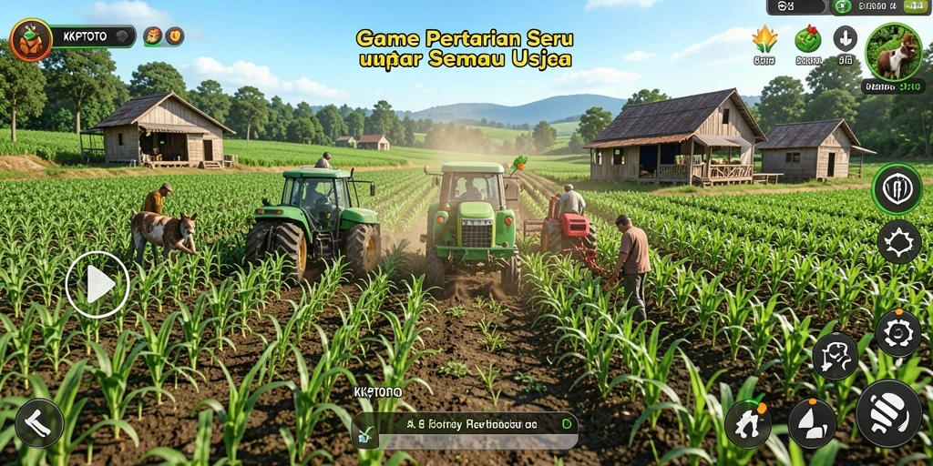 Tampilan gameplay KPKTOTO yang menarik dengan ladang subur.