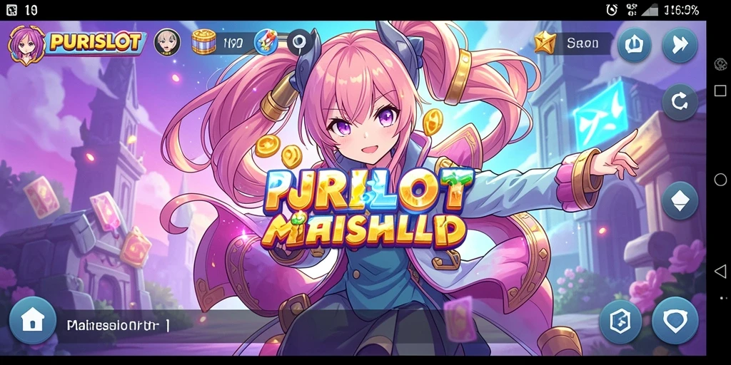 Gameplay PURISLOT menampilkan karakter anime yang memukau dan fitur menarik.