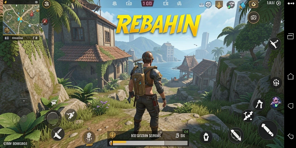 Tangkapan layar utama REBAHIN menampilkan gameplay simulasi yang seru.