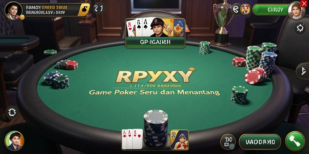 Tampilan gameplay Poker yang seru dan interaktif dari RPYYY.