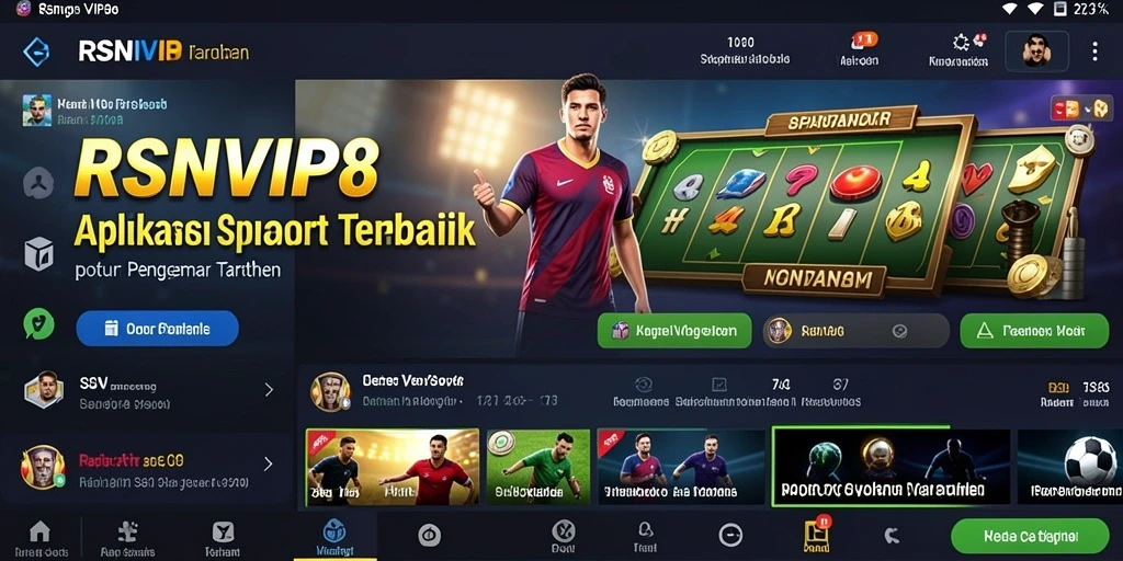 Screenshot utama RSNVIP8 menampilkan antarmuka sportsbook yang menarik.